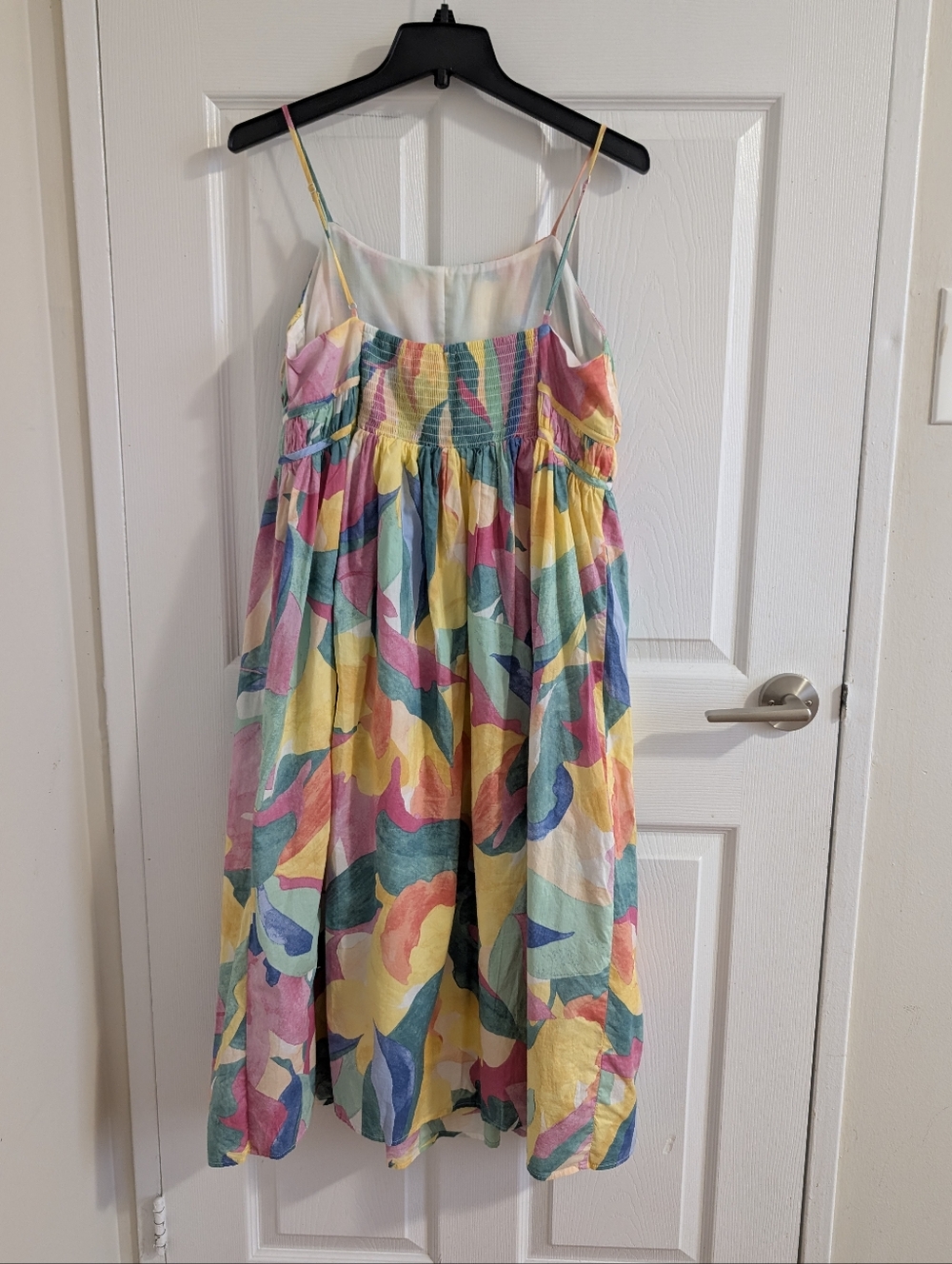 Reitmans 100% Cotton Midi Sundress Abstract Colorful Print Tropical Boho Chic  L - Picture 4 of 9